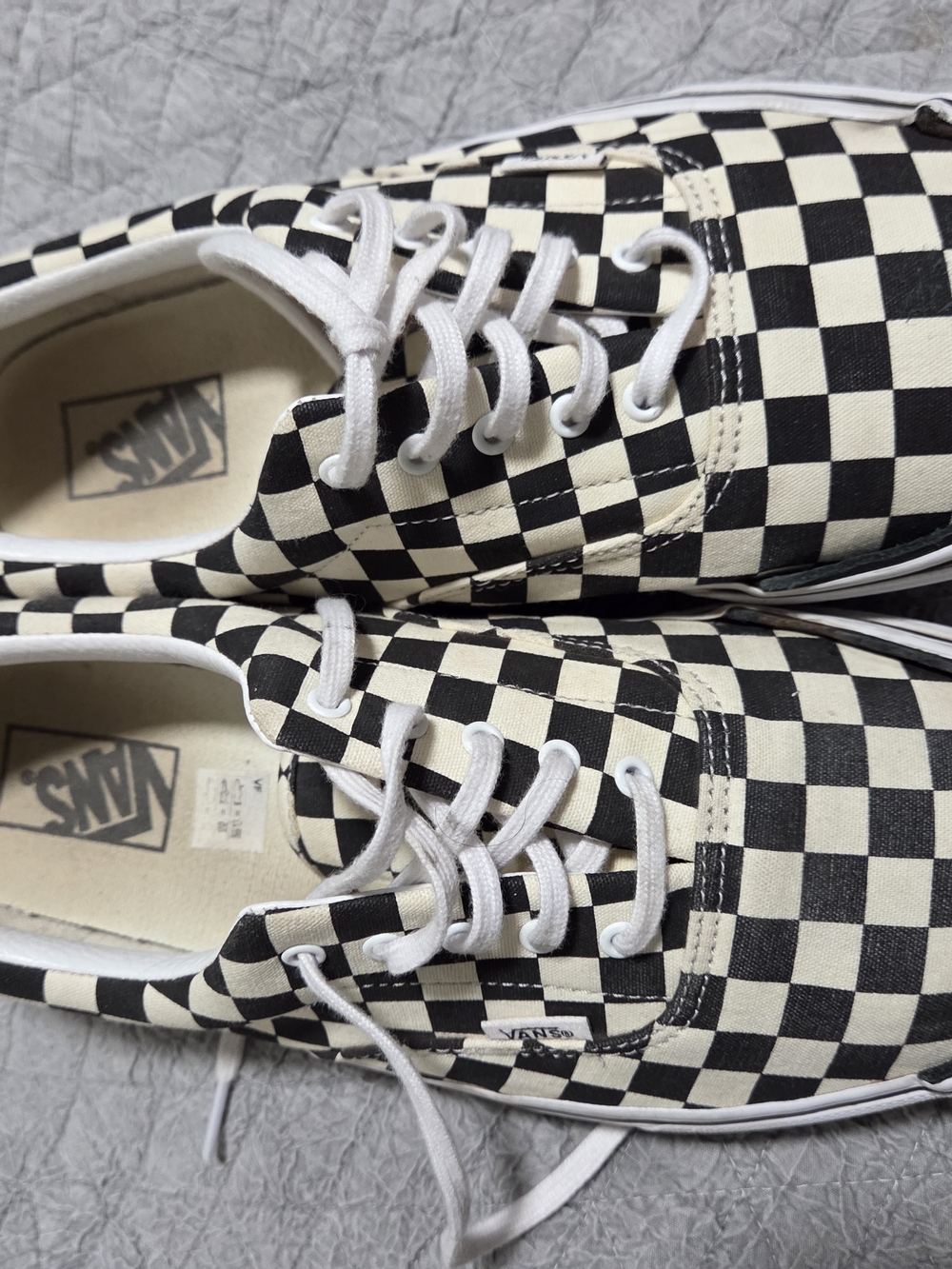 Vans Men's Checkerboard Lace-Up Sneakers - Black/Cream